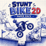 Play Stunt Bike 2D Paper Race now!
