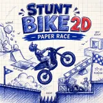 Play Stunt Bike 2D Paper Race now!